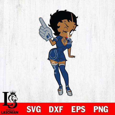 Indianapolis Colts Betty Boop Cheering SVG Svg Eps Dxf Png File, Digital Download, Instant Download