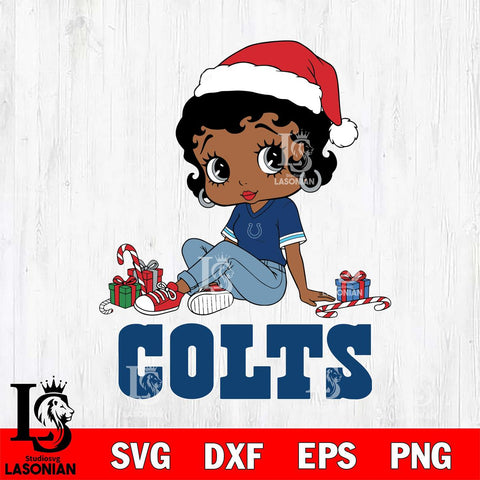 Indianapolis Colts Betty Boop Christmas File Cut, NFL SVG DXF EPS PNG PDF File, Digital Download , Criucut , Silhouette