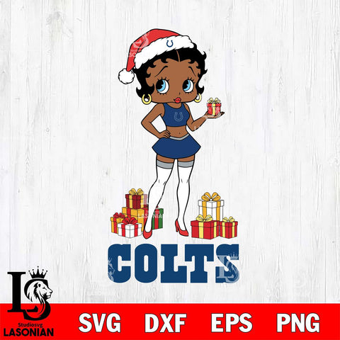 Indianapolis Colts Betty Boop Christmas Gift File Cut, NFL SVG DXF EPS PNG PDF File, Digital Download , Criucut , Silhouette