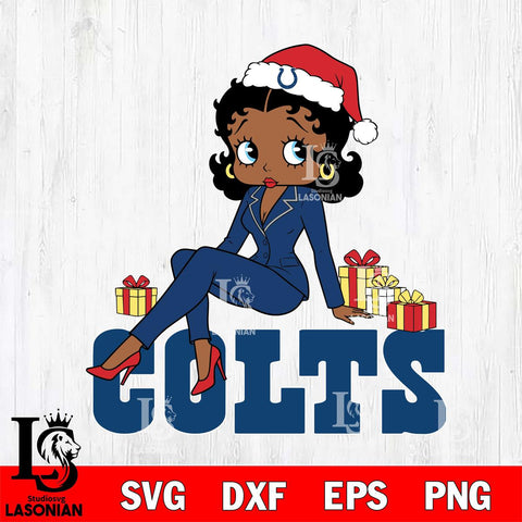 Indianapolis Colts Betty Boop Christmas fan File Cut, NFL SVG DXF EPS PNG PDF File, Digital Download , Criucut , Silhouette