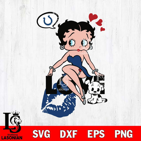 Indianapolis Colts Betty Boop Love Svg Eps Dxf Png File, Digital Download, Instant Download