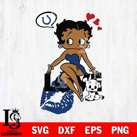Indianapolis Colts Betty Boop Love SVG 2 Svg Eps Dxf Png File, Digital Download, Instant Download