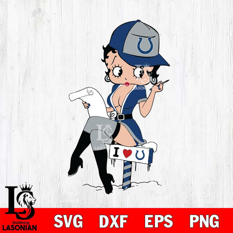 Indianapolis Colts Betty Boop Sexy Fan Svg Eps Dxf Png File, Digital Download, Instant Download