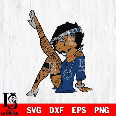 Indianapolis Colts Betty Boop Tattoo Girl SVG Svg Eps Dxf Png File, Digital Download, Instant Download