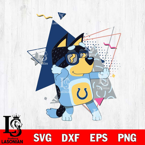 Indianapolis Colts Bluey 4 NFL Svg Eps Dxf Png File, Digital Download, Instant Download