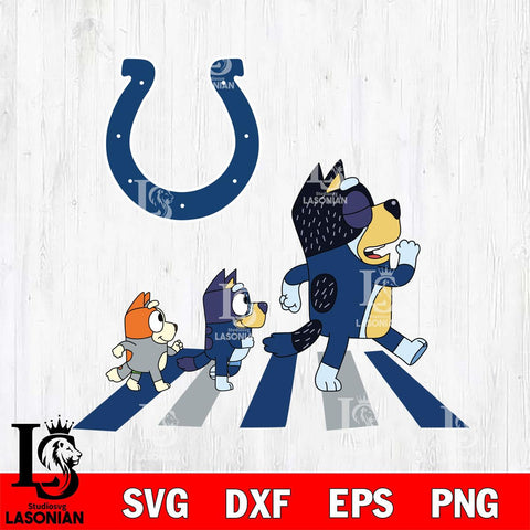 Indianapolis Colts Bluey 6 NFL Svg Eps Dxf Png File, Digital Download, Instant Download