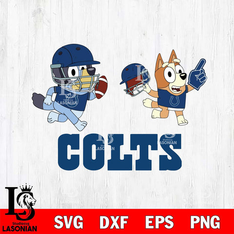 Indianapolis Colts Bluey Chilli NFL 2 Svg Eps Dxf Png File, Digital Download, Instant Download