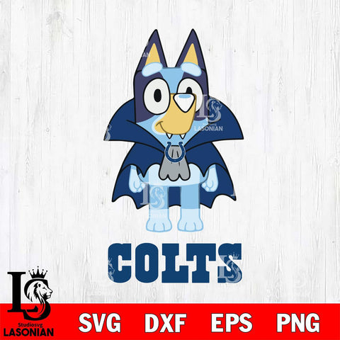 Indianapolis Colts Bluey Dracula Halloween Svg Eps Dxf Png File, Digital Download, Instant Download