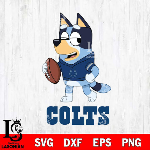 Indianapolis Colts Bluey Football Sport Svg Eps Dxf Png File, Digital Download ,Instant Download, Cricut File