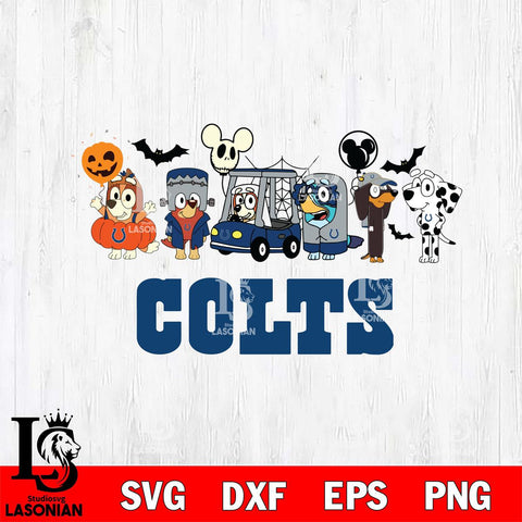 Indianapolis Colts Bluey Halloween Svg Eps Dxf Png File, Digital Download, Instant Download