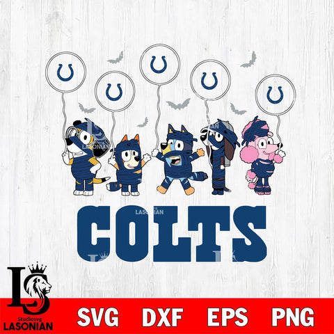 Indianapolis Colts Bluey Halloween Spooky Svg Eps Dxf Png File, Digital Download, Instant Download