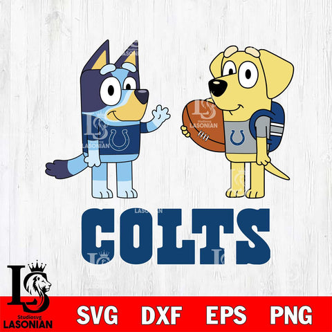 Indianapolis Colts Bluey Lucky Svg Eps Dxf Png File, Digital Download, Instant Download