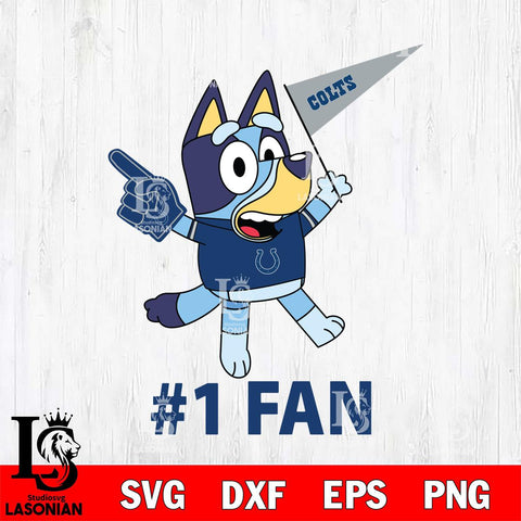 Indianapolis Colts Bluey #1 Fan Cricut Files,Bluey Svg file,Digital Download ,Instant Download