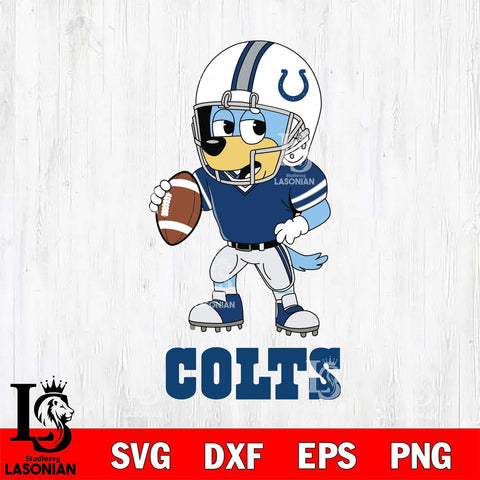 Indianapolis Colts Bluey rugby Svg Eps Dxf Png File, Digital Download ,Instant Download, Cricut File