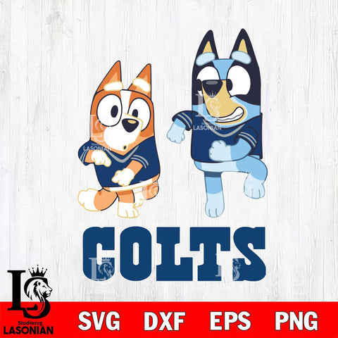 Indianapolis Colts Bluey with Chilli Dance Svg Eps Dxf Png File, Digital Download, Instant Download