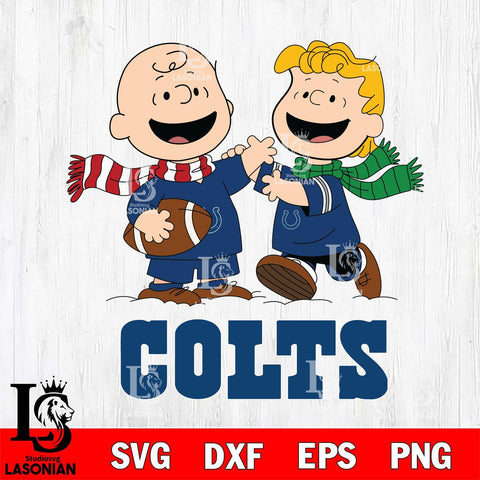 Indianapolis Colts Charlie Brown & Linus Football Cricut,Christmas SVG DXF EPS PNG FILE, Digital Download,Instant Download, Silhouette