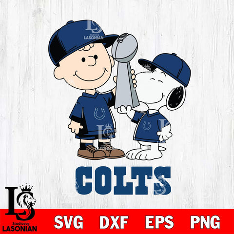 Indianapolis Colts Charlie Brown and Snoopy Champions Svg Eps Dxf Png File, NFL svg , Digital Download , Instant Download, Cricut File