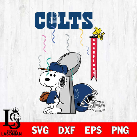 Indianapolis Colts Charlie Brown and Snoopy Super Bowl Svg Eps Dxf Png File, NFL svg , Digital Download , Instant Download, Cricut File
