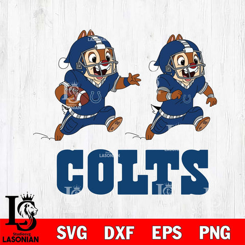 Indianapolis Colts Chip & Dale Football Cricut,Christmas SVG DXF EPS PNG FILE, Digital Download,Instant Download, Silhouette