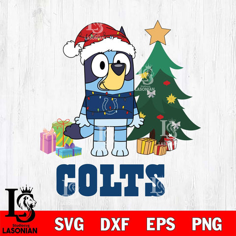 Indianapolis Colts Christmas Bluey Tree Sport Svg Eps Dxf Png File,Cut Svg Files, Digital File, Sublimation