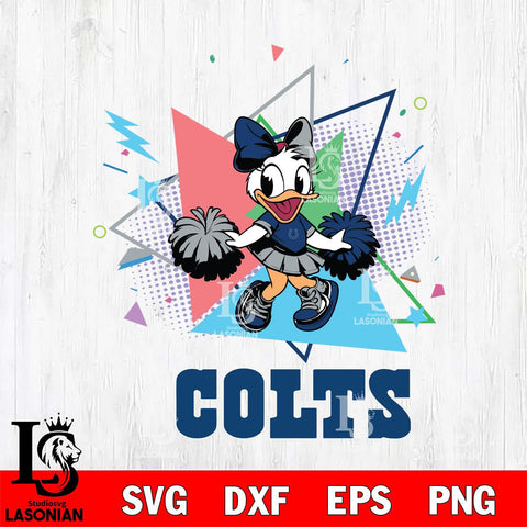 Indianapolis Colts Cute Daisy Duck Cheerleader SVG DXF EPS PNG FILE, Disney Father day File Cut,Digital Download,Instant Download,Disney Svg Files