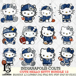 Indianapolis Colts Cute Hello Kitty NFL Bundle 12 SVG Svg Eps Dxf Png File, NFL svg, Digital Download, Instant Download