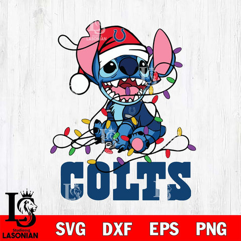 Indianapolis Colts Cute Stitch Christmas Svg