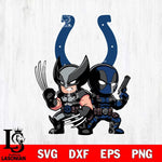 Indianapolis Colts Deadpool And Wolverine Svg Eps Dxf Png File, Digital Download, Instant Download