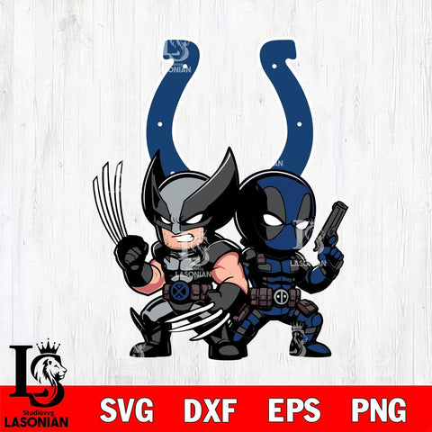 Indianapolis Colts Deadpool And Wolverine Svg Eps Dxf Png File, Digital Download, Instant Download