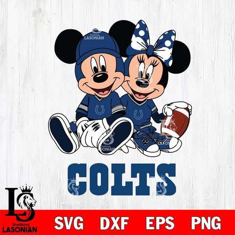 Indianapolis Colts Disney Mickey And Minnie Football Svg Eps Dxf Png File, NFL svg , Digital Download , Instant Download, Cricut File