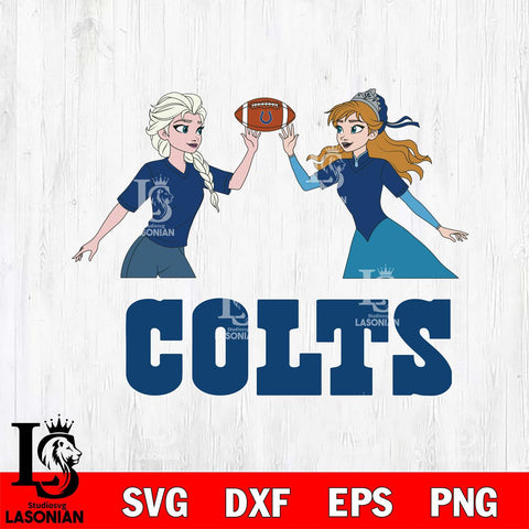 Indianapolis Colts Elsa & Anna Football Cricut,Christmas SVG DXF EPS PNG FILE, Digital Download,Instant Download, Silhouette