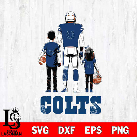 Indianapolis Colts Father And Child Football SVG DXF EPS PNG FILE,NFL SVG, Father day Digital Download,Instant Download, Silhouette