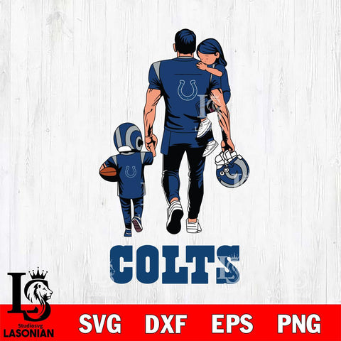 Indianapolis Colts Father And Son Football SVG DXF EPS PNG FILE,NFL SVG, Father day Digital Download,Instant Download, Silhouette
