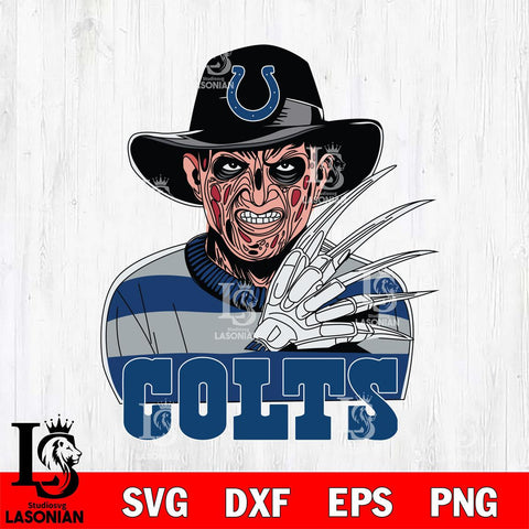 Indianapolis Colts Freddy Krueger Horror Halloween Svg Eps Dxf Png File, Digital Download, Instant Download