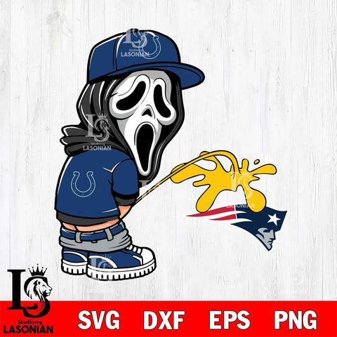 Indianapolis Colts Ghostface Piss On New England Patriots Svg Eps Dxf Png File, Digital Download, Instant Download