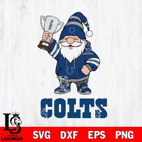 Indianapolis Colts Gnome Champion File Cut, NFL SVG, Digital Download , CHRISTMAS Criucut , Silhouette