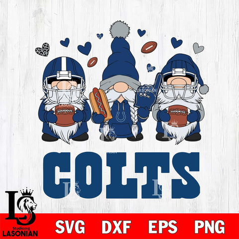 Indianapolis Colts Gnome Rugby File Cut, NFL SVG, Digital Download , CHRISTMAS Criucut , Silhouette