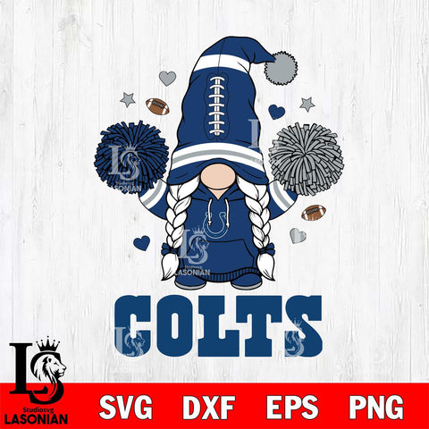 Indianapolis Colts Gnome cheerleader File Cut, NFL SVG, Digital Download , CHRISTMAS Criucut , Silhouette