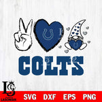 Indianapolis Colts Gnomes Peace & Love Svg Eps Dxf Png File, Digital Download, Instant Download