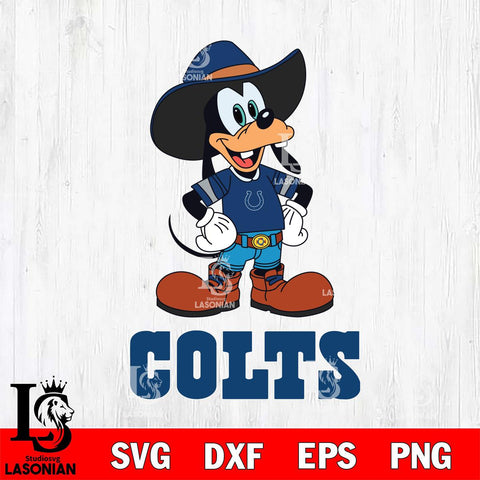Indianapolis Colts Goofy Cowboy Sport SVG DXF EPS PNG FILE,NFL Cricut ,Football Digital Download,Instant Download, Silhouette