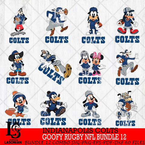 Indianapolis Colts Goofy Rugby NFL Bundle 12 SVG DXF EPS PNG FILE,NFL bundle svg ,Football Digital Download,Instant Download, Silhouette