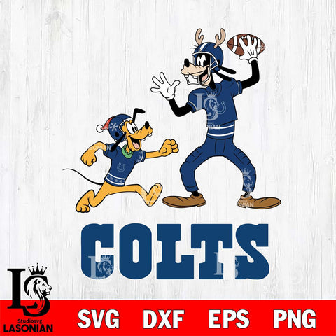Indianapolis Colts Goofy & Pluto Football Cricut,Christmas SVG DXF EPS PNG FILE, Digital Download,Instant Download, Silhouette