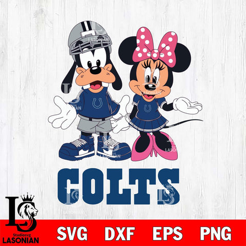 Indianapolis Colts Goofy and Minnie mouse Football SVG DXF EPS PNG FILE,NFL Cricut ,Football Digital Download,Instant Download, Silhouette