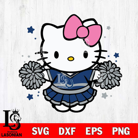 Indianapolis Colts Hello Kitty Cheerleader 10 Svg Eps Dxf Png File, Digital Download, Instant Download