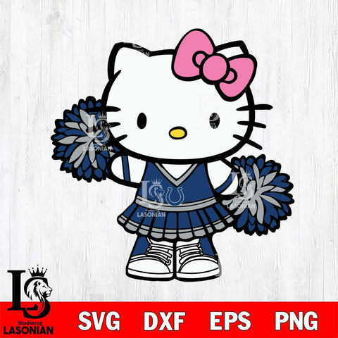 Indianapolis Colts Hello Kitty Cheerleader 11 Svg Eps Dxf Png File, Digital Download, Instant Download