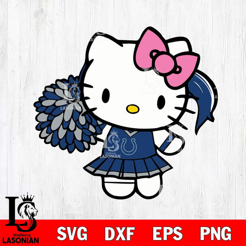 Indianapolis Colts Hello Kitty Cheerleader 12 Svg Eps Dxf Png File, Digital Download, Instant Download