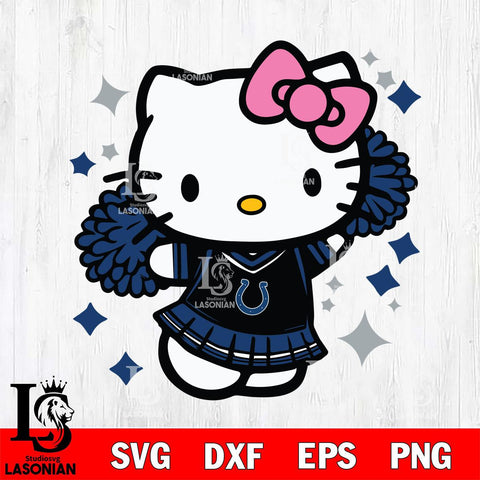 Indianapolis Colts Hello Kitty Cheerleader 4 Svg Eps Dxf Png File, Digital Download, Instant Download