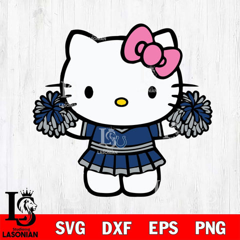 Indianapolis Colts Hello Kitty Cheerleader 9 Svg Eps Dxf Png File, Digital Download, Instant Download
