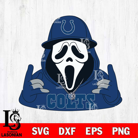 Indianapolis Colts Horror Character Ghostface Sport Svg Eps Dxf Png File, Digital Download, Instant Download