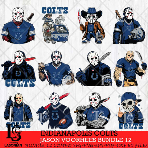 Indianapolis Colts Jason Voorhees Horror Bundle 12 SVG Svg Eps Dxf Png File,Bundle NFL svg, Digital Download, Instant Download